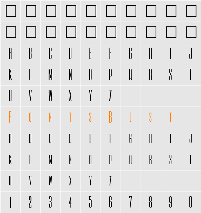 Searchlight (Twat) Character Map
