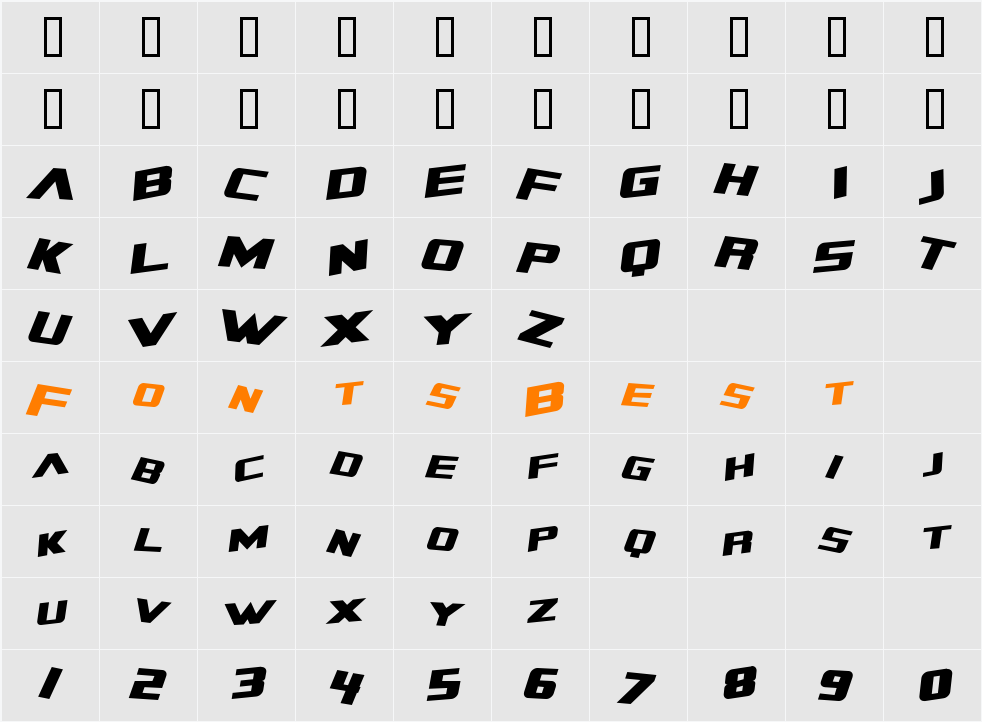 Zero Gravity Extended Character Map