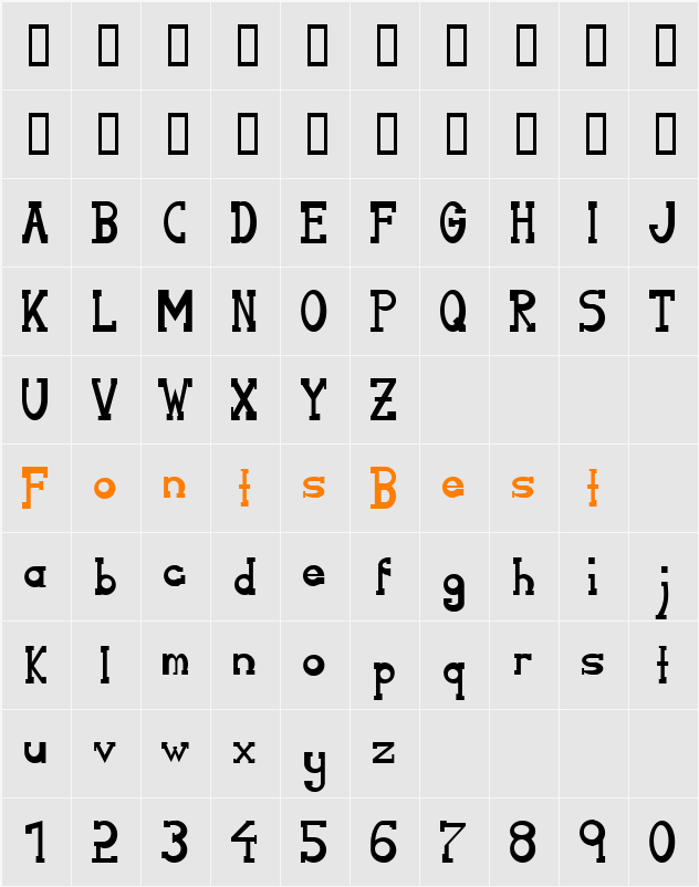 Serifon Character Map
