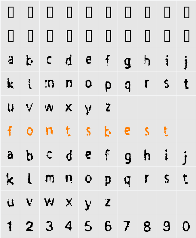 Taigatrust Character Map