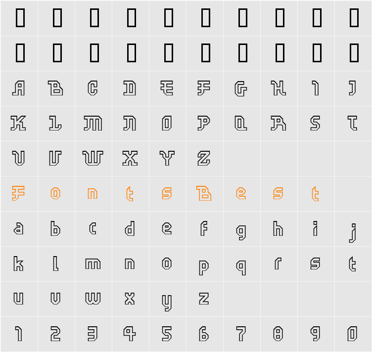FFScratchOutline Character Map