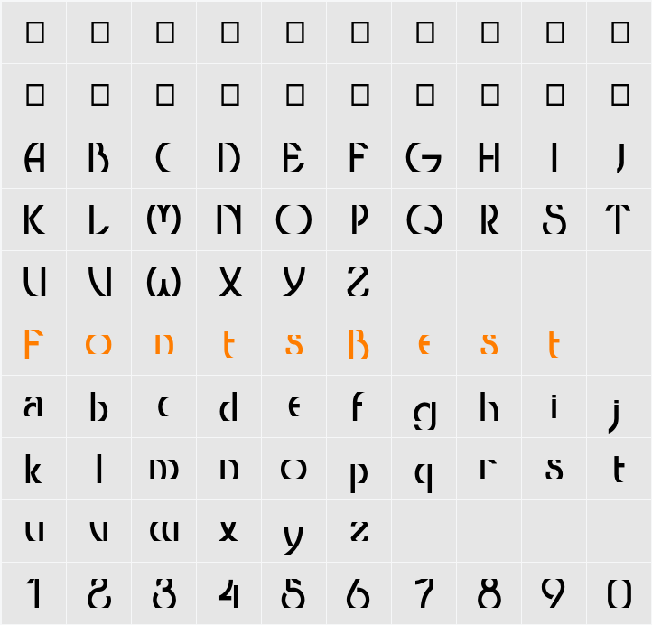 ThresholdCP Character Map