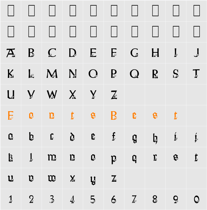 Hunting Becker Character Map