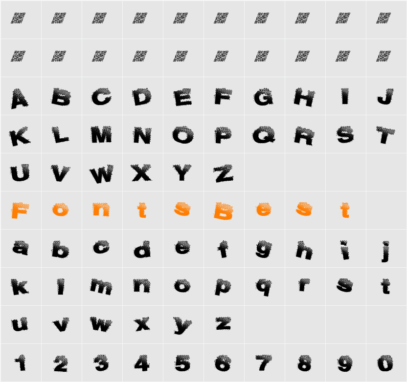 BubLight Character Map