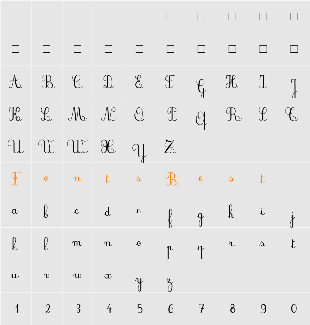 PlumNDE Character Map