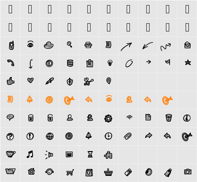PWSmallIcons Character Map