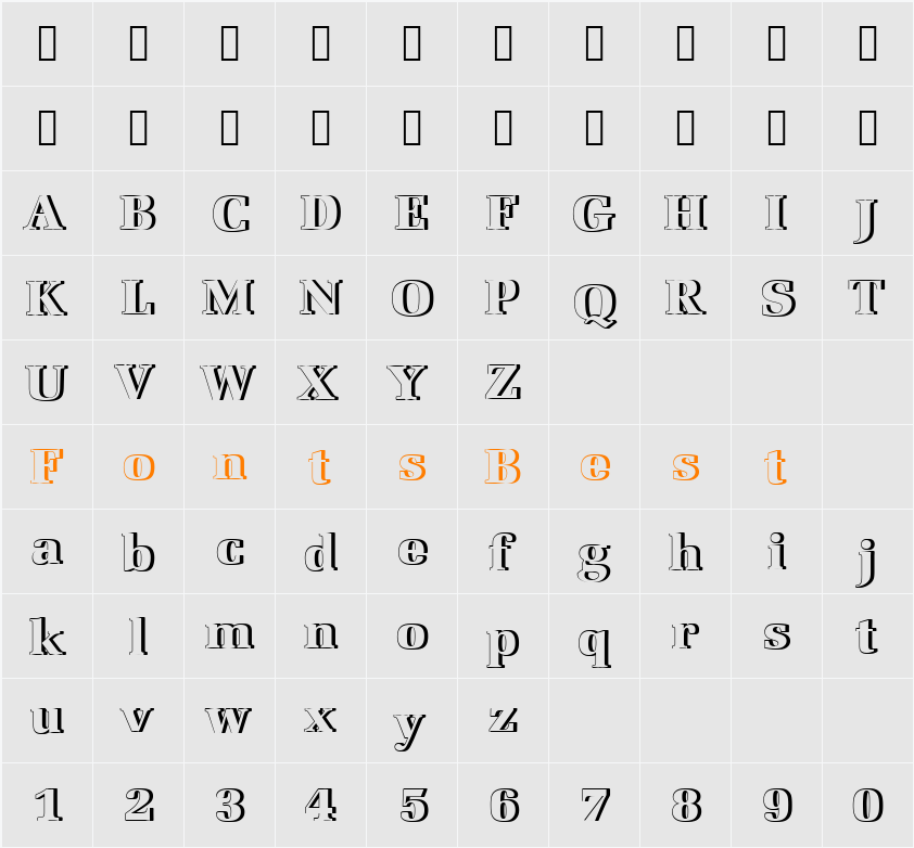 URWLatinoTBlaRe1 Character Map