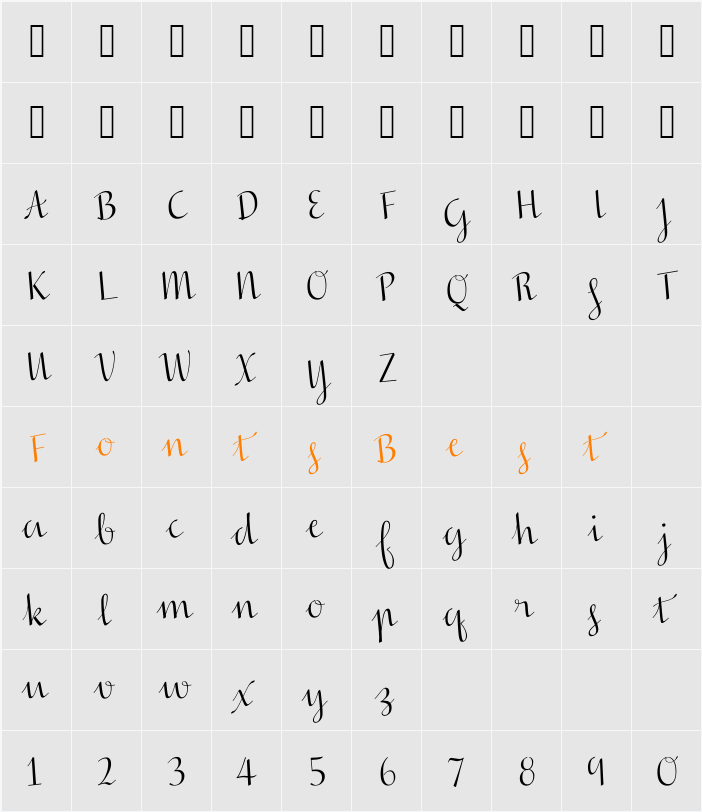 In Screaming Color Character Map