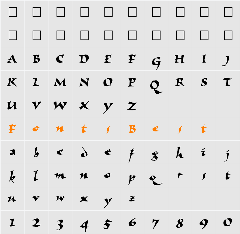 NomadScriptSSK Character Map