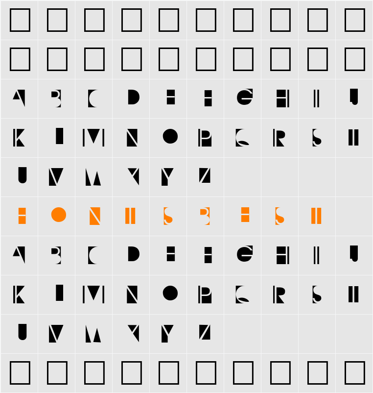 NegativeO Character Map