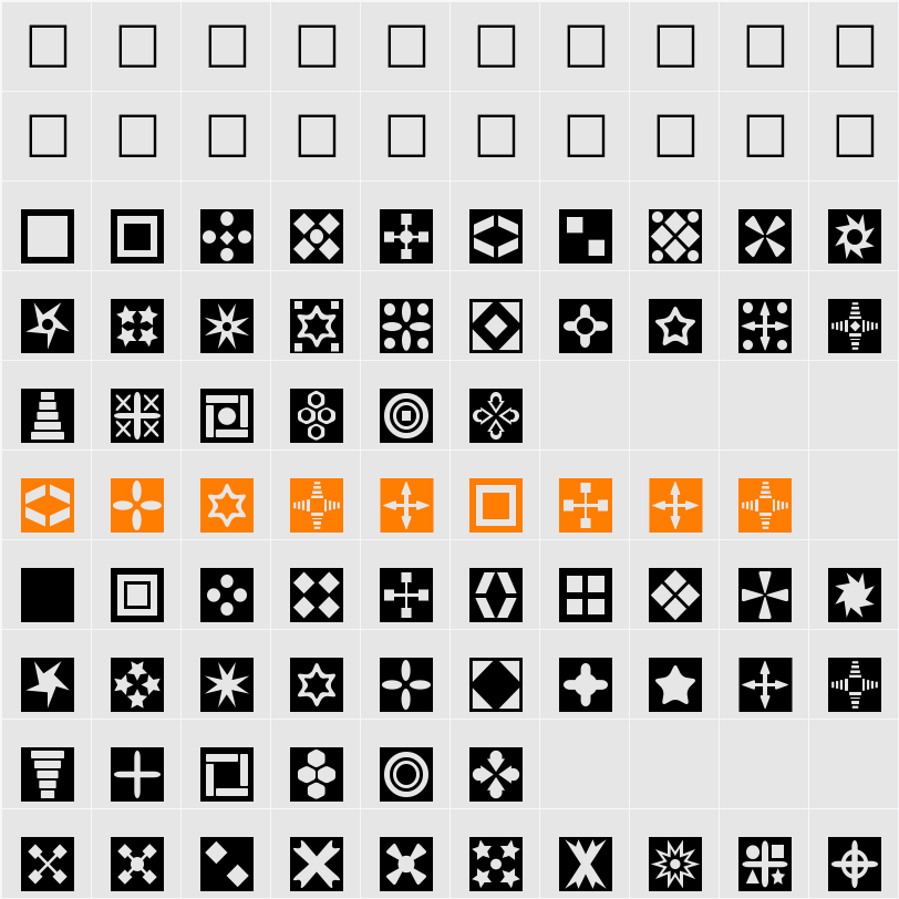 Square Things Character Map