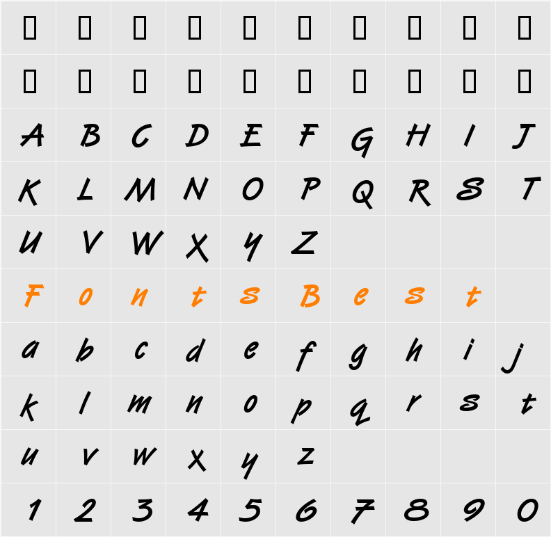 Van Dijk ICG Character Map