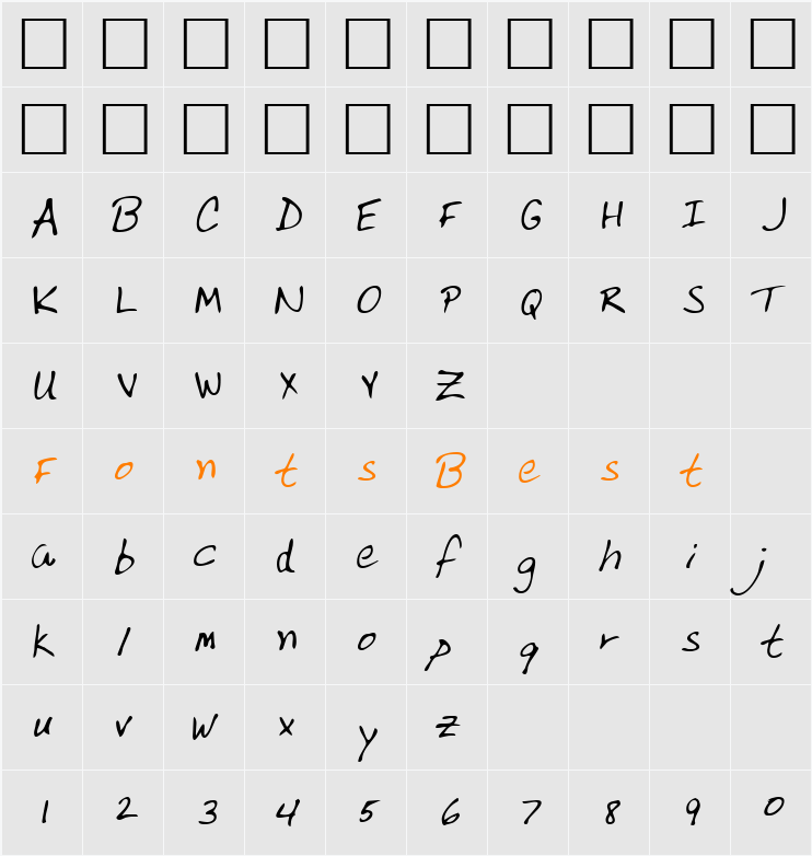 LEHN217 Character Map