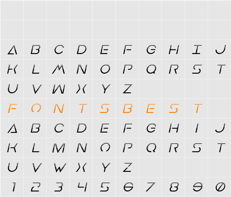 Earth Orbiter Halftone Italic Character Map