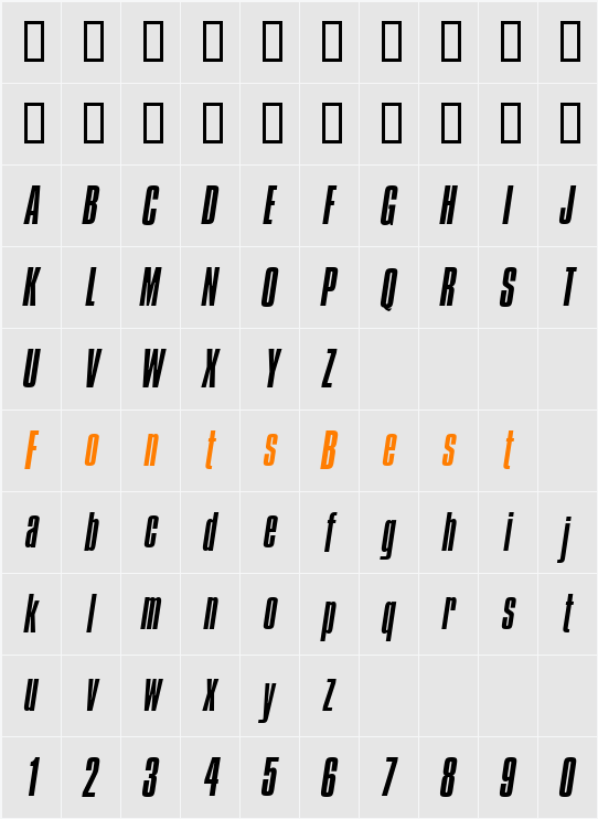 Compacta ICG Character Map