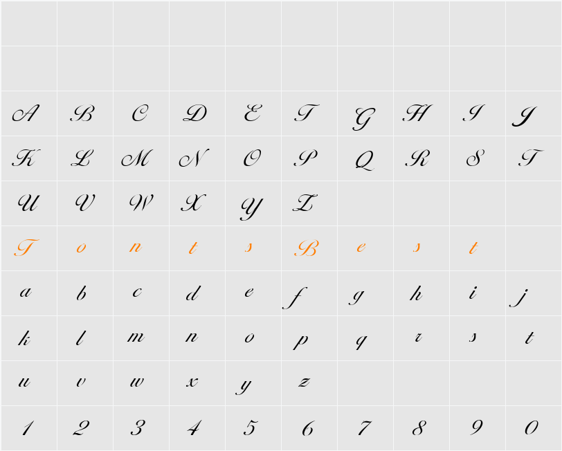 NicholasBecker-Light Character Map