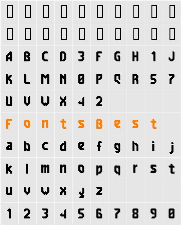 7ABL3 Character Map