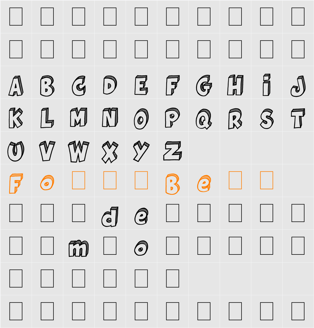 Jackpot Demo Character Map