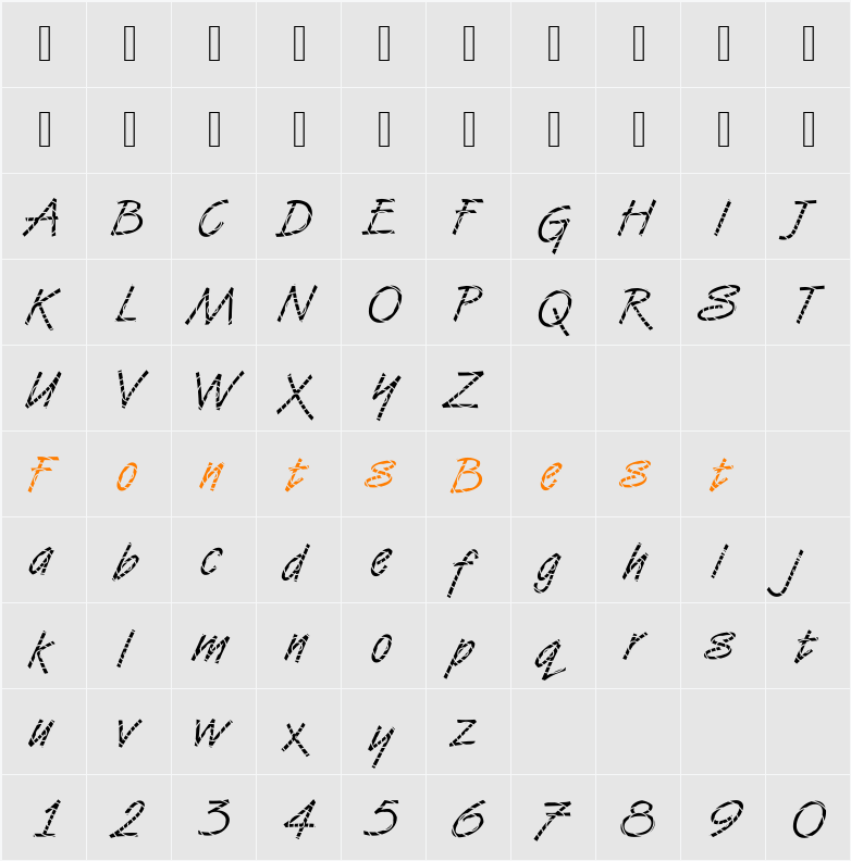 VanDijk25 Becker Character Map