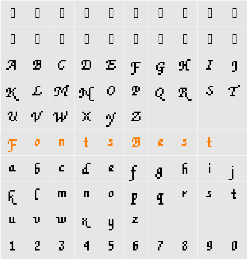 Rough70 Becker Character Map