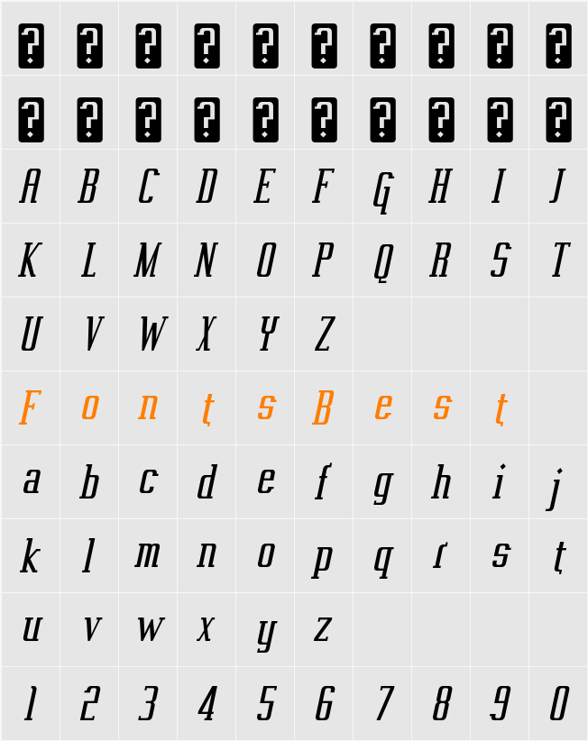 Vahika Character Map