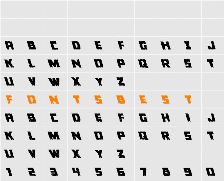 Colossus Leftalic Character Map