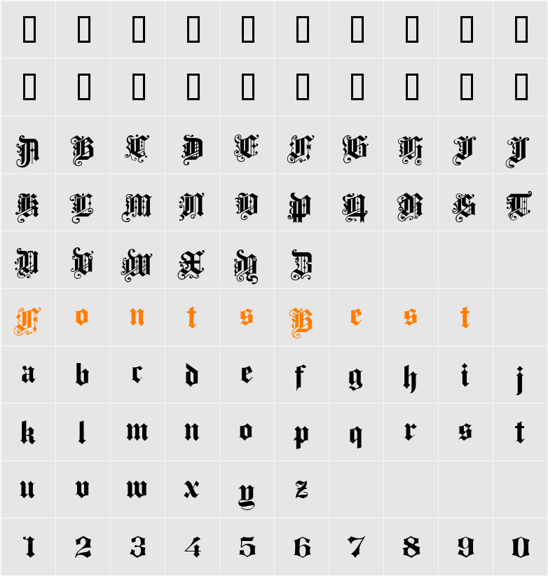 Progressive Text Character Map