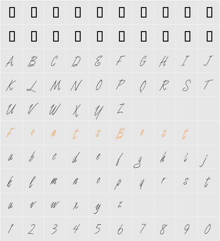 Luce One Character Map