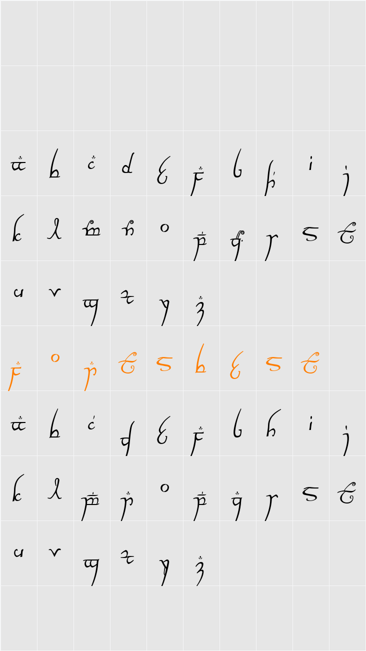 Elvish Ring NFI Character Map