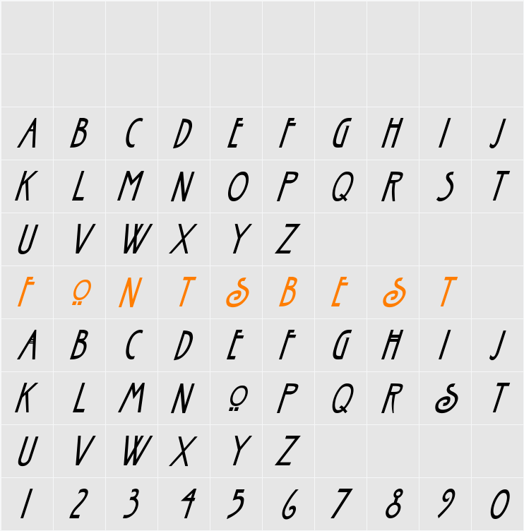 Esmount-Condens Character Map