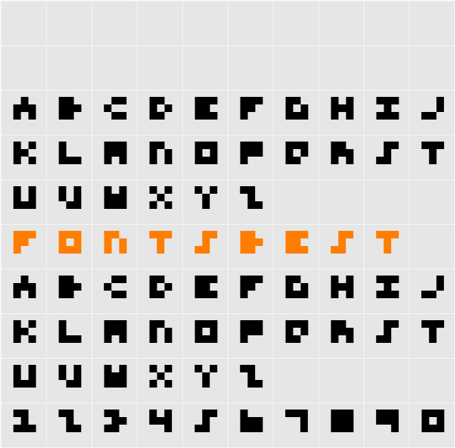 3x3 Font for Nerds Character Map