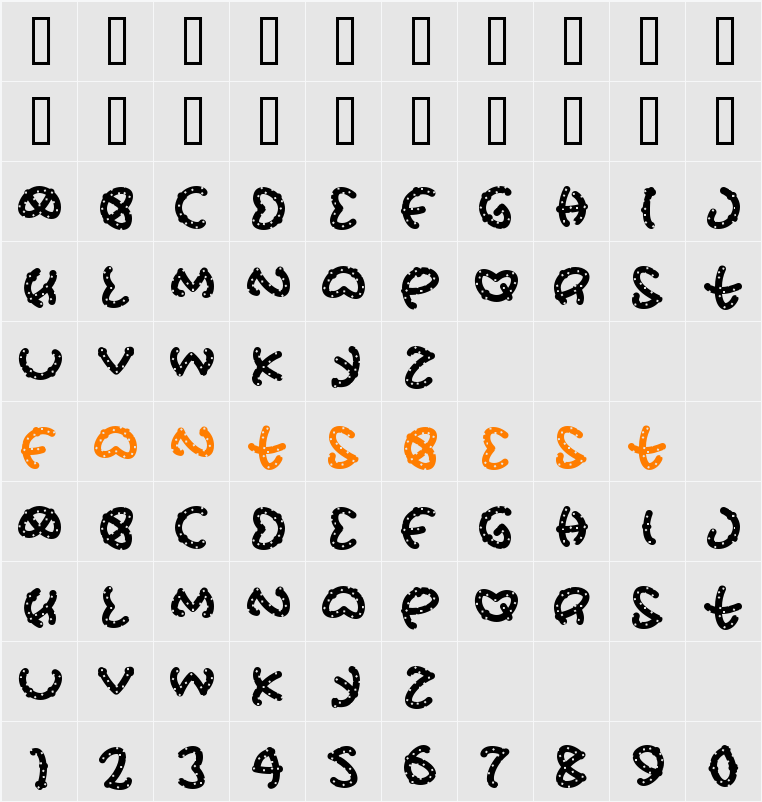 PretzSalted Character Map