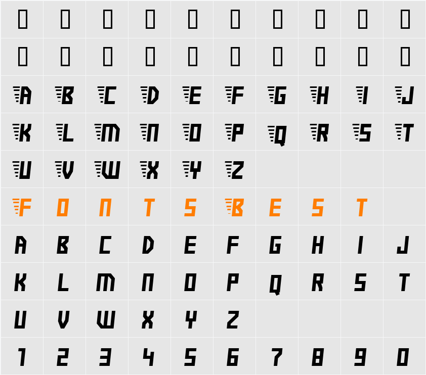 Electric Boots Character Map