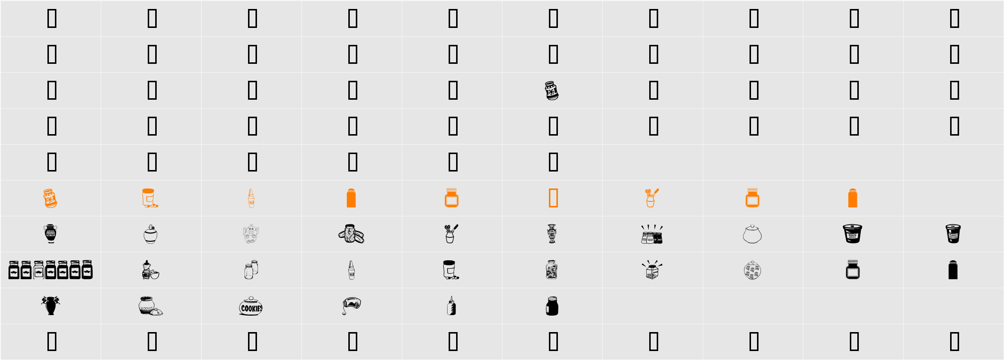 Jars Character Map