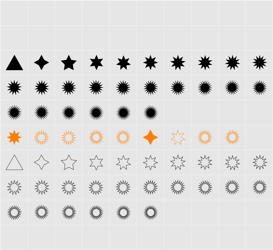 Estrellas TFB Character Map