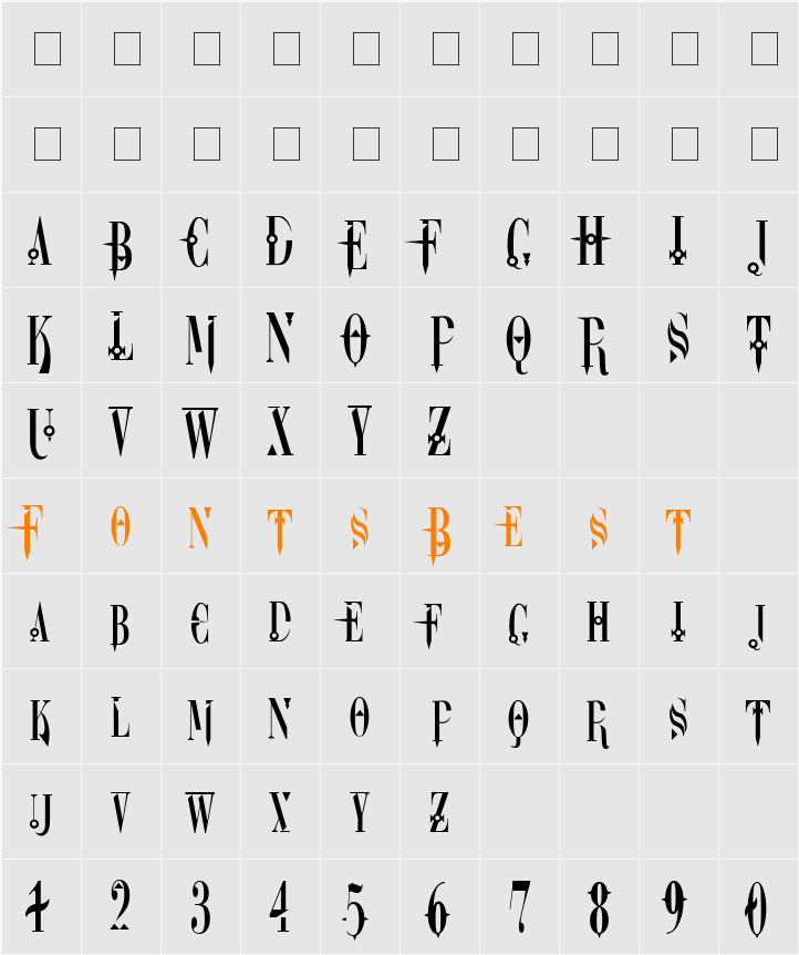 DreamScar Character Map