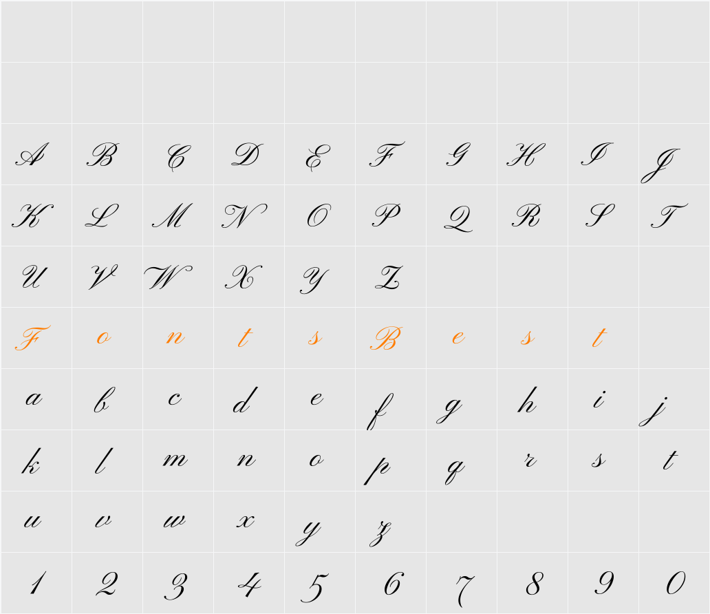 Pinyon Script Character Map