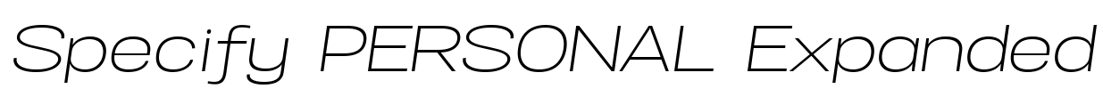 Specify PERSONAL Expanded Font Image