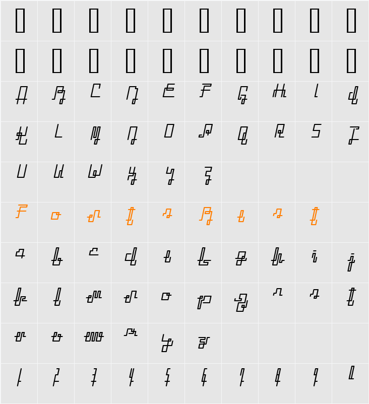 ZETUEcript Character Map