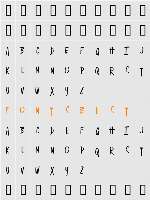 Sing Out Character Map