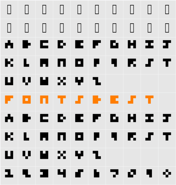 Tiny_Font Character Map