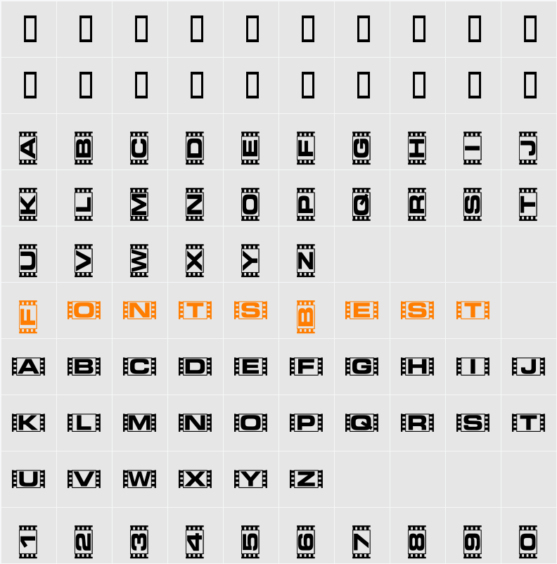 Vedette Blanche Character Map
