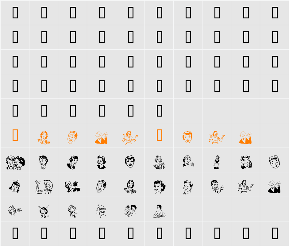Retro Bats One Character Map
