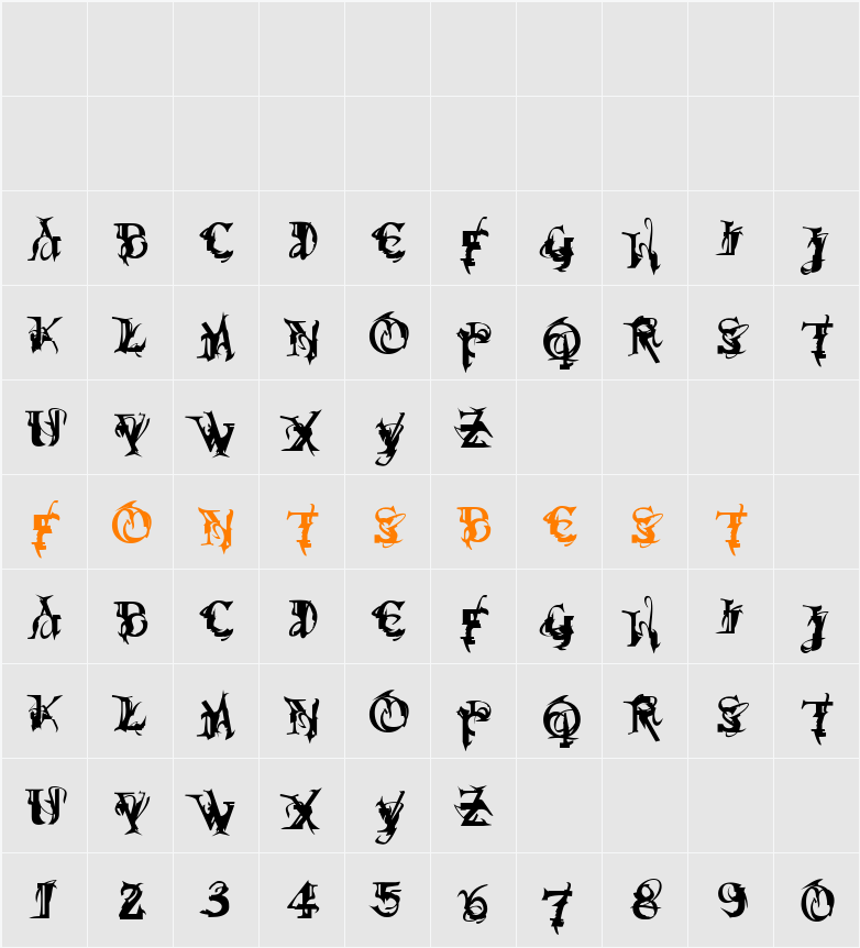 Osprey Character Map