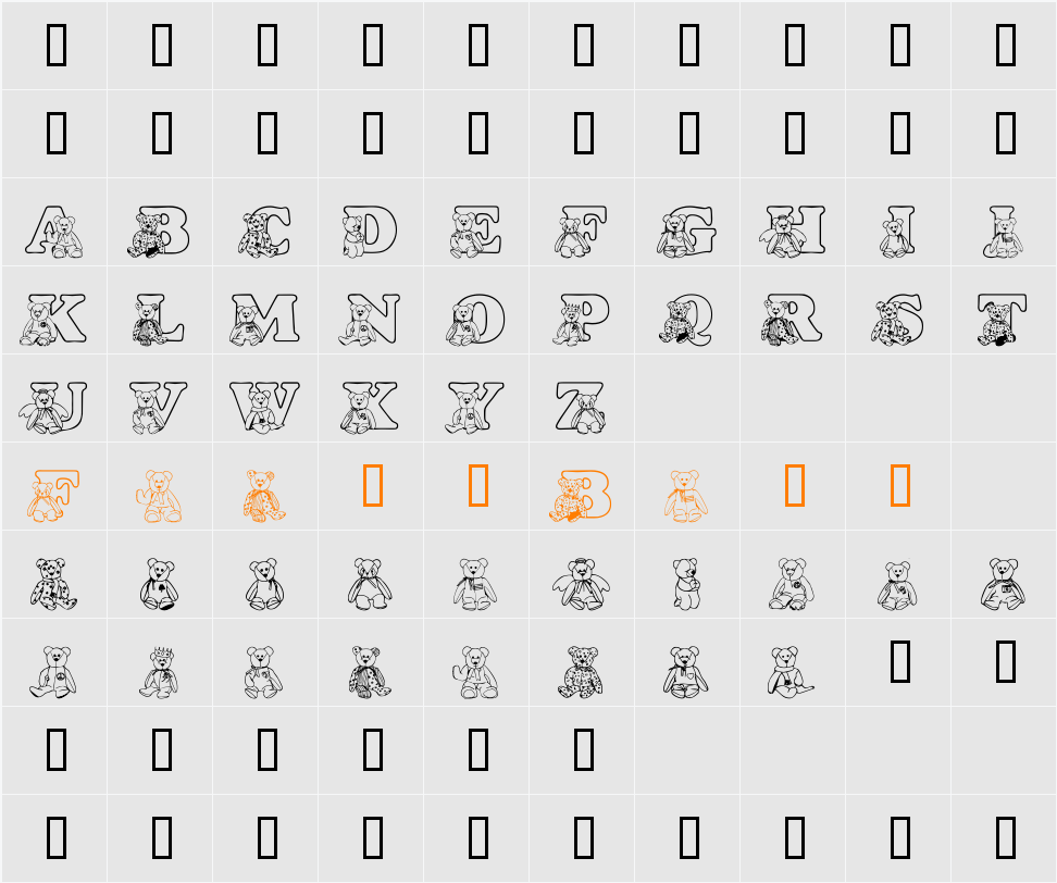 LMS TyBears Character Map