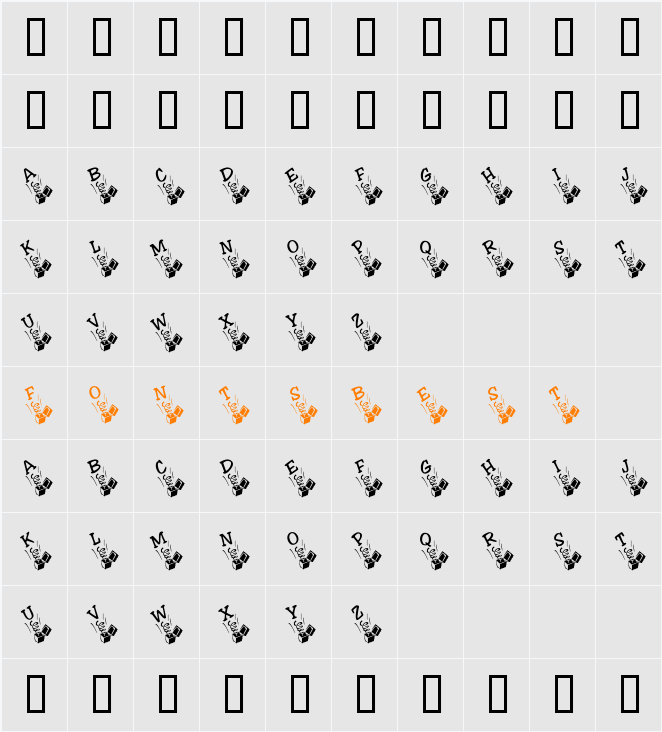 KR Jack In The Box Character Map