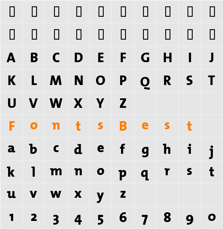 TheMixExtraBold Character Map