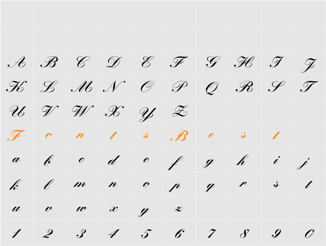 WynnerockScript-Black Character Map