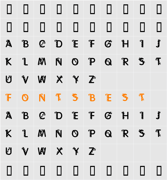 KR Cane Letters Character Map