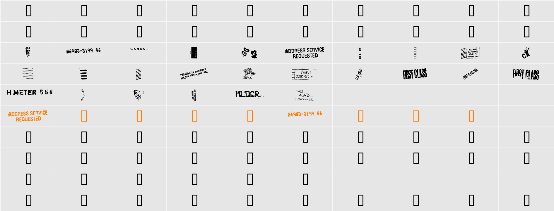 Dead Letter Office Character Map